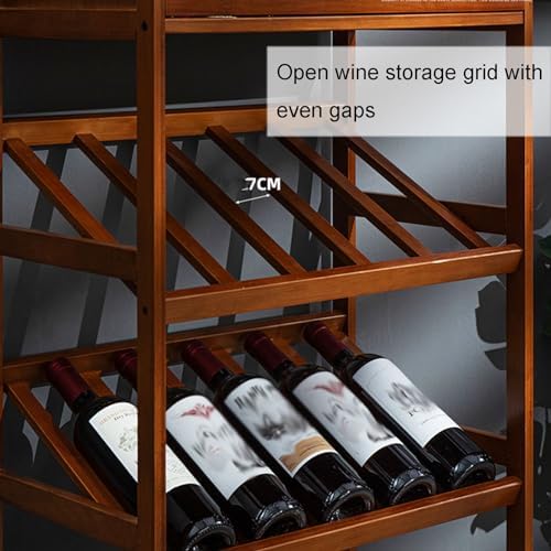 Wood Wine Bar Cabinet with Tabletop Storage Space-Saving Light Brown 52x30x90cm