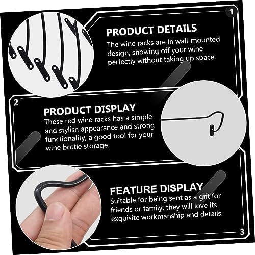Sosoport 6Pcs Wall Mounted Iron Wine Racks