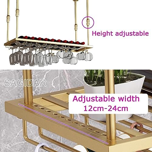 SDdPulse Metal Wine Rack Adjustable Hanging 150cmX30cm