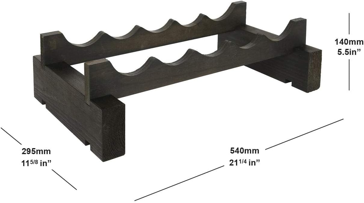 5 Bottle Wide Wine Rack Natural Pine
