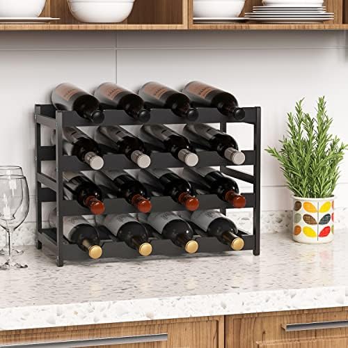 Ruichang 4-Tier Bamboo Wine Rack - 16 Bottle Capacity 1