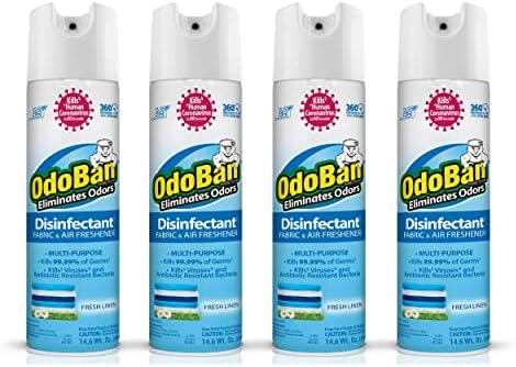 OdoBan 360-Degree Continuous Spray Disinfectant 4 Pack Fresh Linen Scent