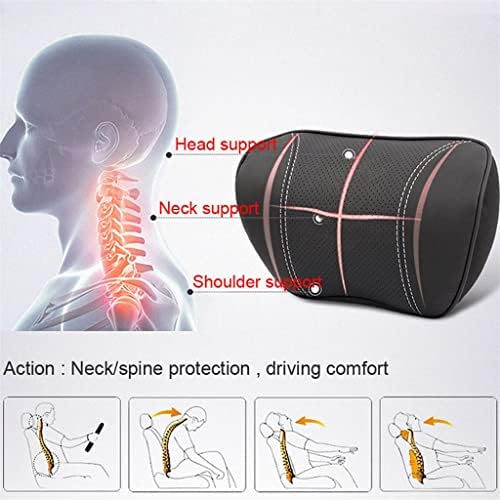 ERTXGBA Leather Car Neck Pillow with Memory Foam 1