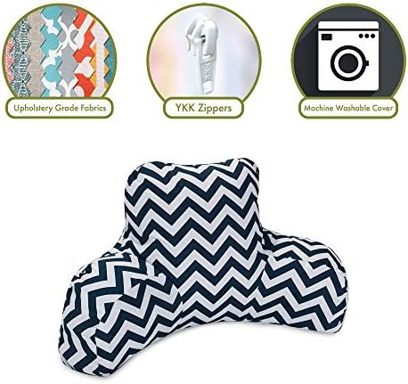 Majestic Home Goods Chevron Reading Pillow Navy 1