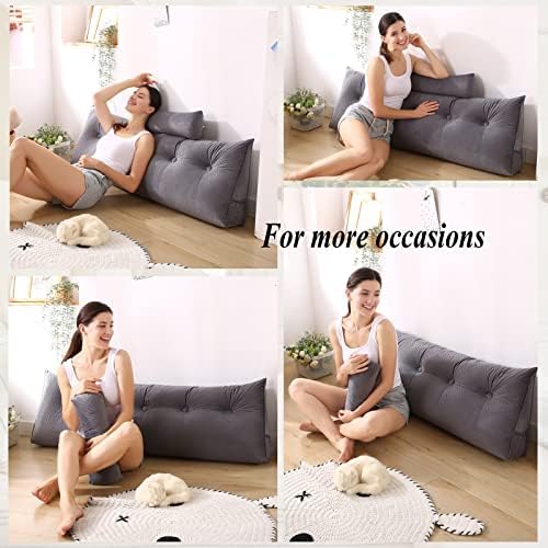 Gpround Wedge Headboard Pillow Set with Roll Neck Pillow