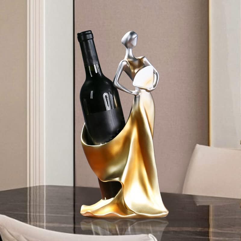 Artpaul Tabletop Wine Rack with Artistic Dancer Design Golden