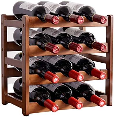 SGSG Bamboo Stackable Wine Rack with Neck Groove