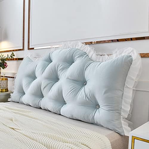 Wedge Headboard Pillow with Removable Cover Blue Queen 59 Inch