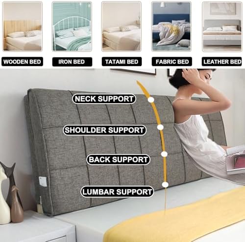 ZZYK Linen Reading Pillow with Headboard Backrest Support