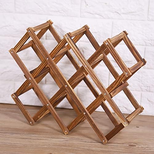 Foldable Wooden Wine Rack for 10 Bottles