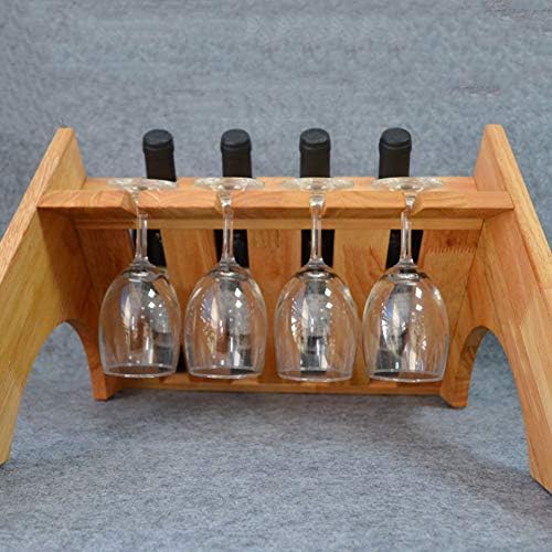 REMIGHTELY Bright Wooden 4-Bottle Freestanding Wine Rack