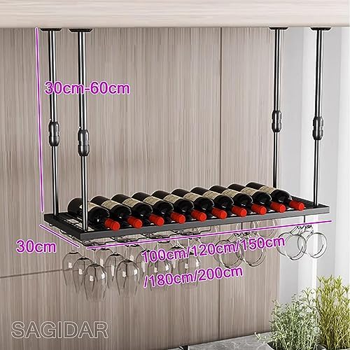 SDdPulse Metal Wine Rack Adjustable Hanging 150cmX30cm