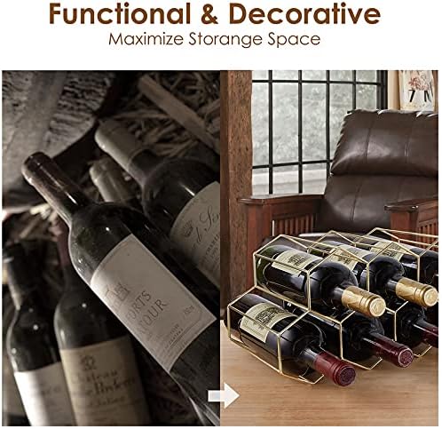 FOMANSH 7 Bottle Tabletop Wine Rack with Modern Design