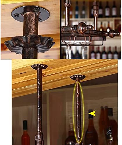 ULAINE Metal Ceiling Wine Rack with Adjustable Height