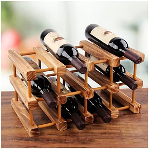LYRWISHLTD Wooden Wine Rack 12 Bottles Organizer