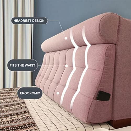 Upholstered Headboard Cushion - Washable Linen Grey 90cm