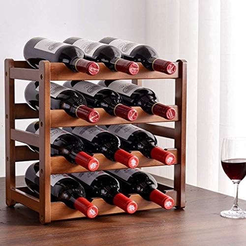 SGSG Bamboo Stackable Wine Rack with Neck Groove