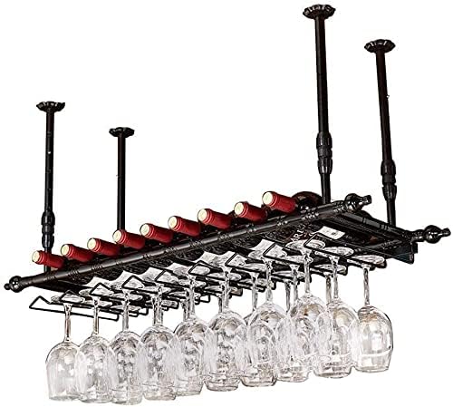 ZJDYDY Wall-Mounted Wine Rack 80Cm Metal Iron Black