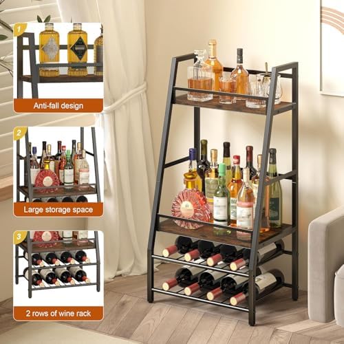 LOTEYIKE 4-Tier Freestanding Wine Rack Floor