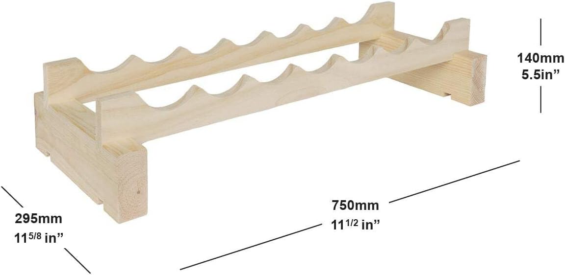 7 Bottle Wide Wine Rack Natural Pine