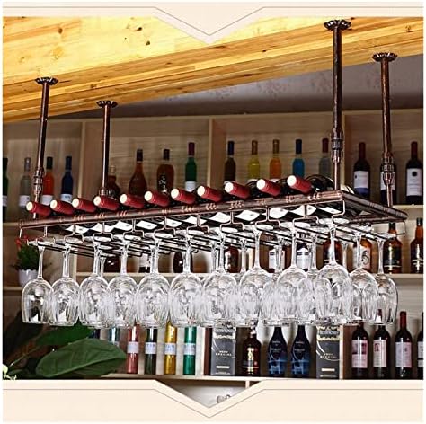 ALDEPO Wall Mounted Rustic Wine Rack with 2 Glass Holders