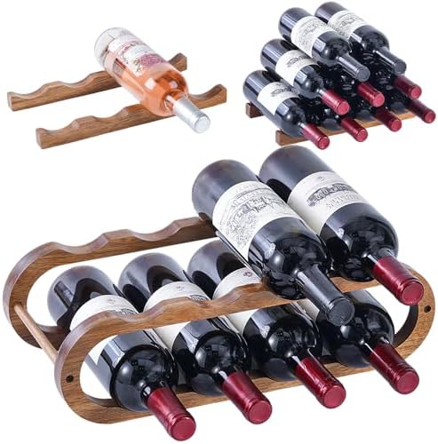 Aixboumo Wine Rack - 3 Pack with 2 Sizes Adjustable