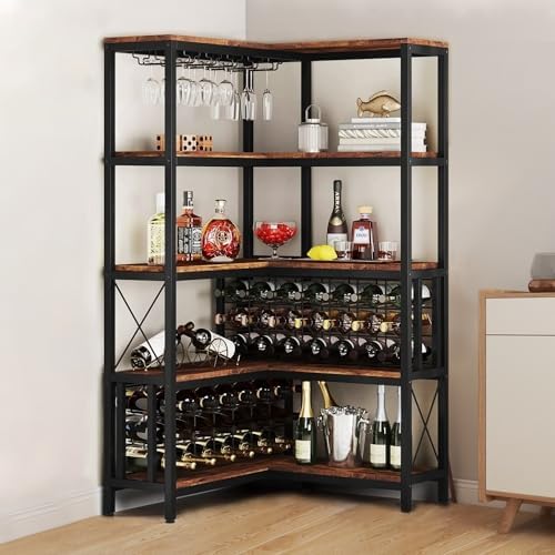Industrial Freestanding Wine Cabinet with Storage