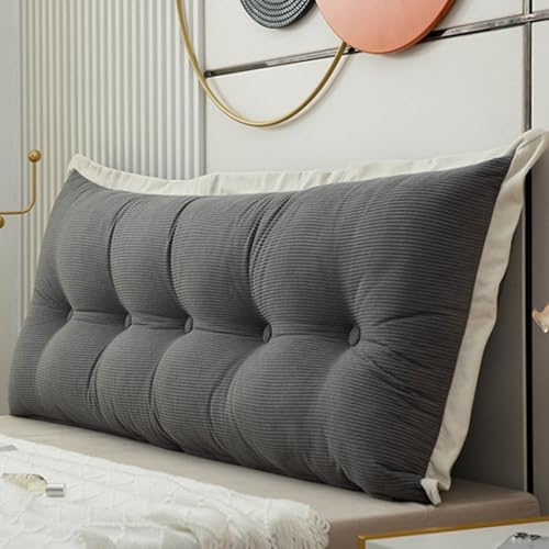 ZZYK Rectangular Reading Pillow with Gray Cover
