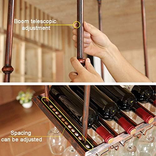 Adjustable Metal Wall-Mounted Wine Rack for 8 Bottles 24 Glasses