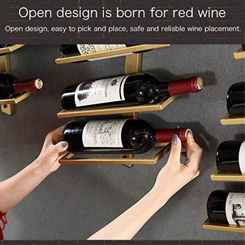 Wall-Mounted Wrought Iron Wine Rack with Stackable Design