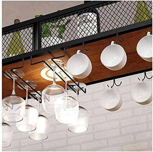 Generic Wall-Mounted Wine Rack with Glass Holder