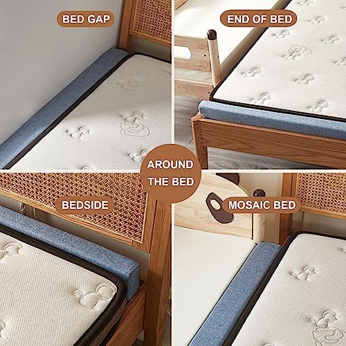 Linen Bed Gap Filler Queen King Size Blue 4x3