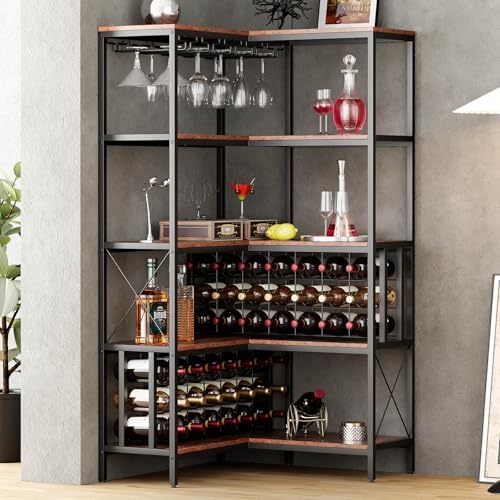 Industrial Corner Wine Rack with 20 Bottle Capacity