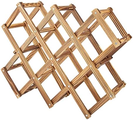 Foldable Wooden Wine Rack for 10 Bottles