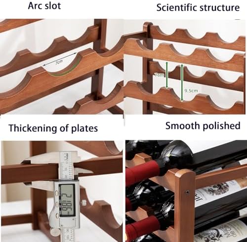 JSWHYBD Bamboo Wine Rack 15-Bottle Freestanding Storage