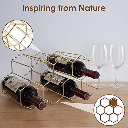 FOMANSH 7 Bottle Tabletop Wine Rack with Modern Design
