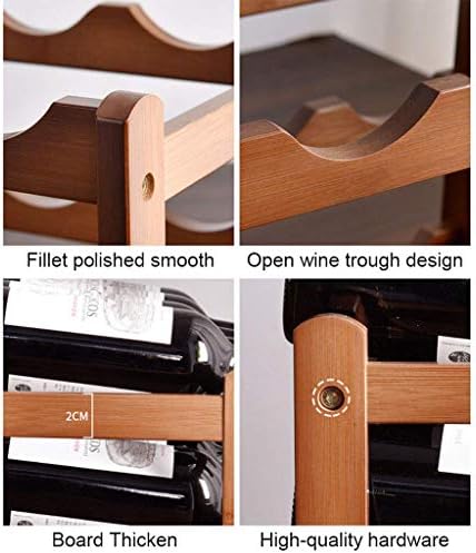 SGSG Bamboo Stackable Wine Rack with Neck Groove