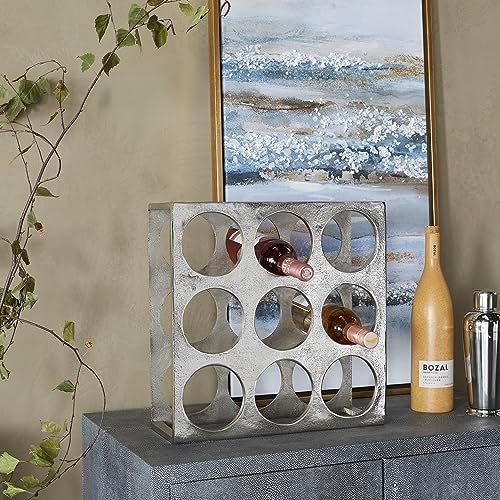 Deco 79 Novogratz 9 Bottle Wine Rack Silver 1