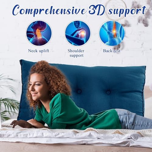 Wenqik Wedge Pillow with Removable Cover Blue