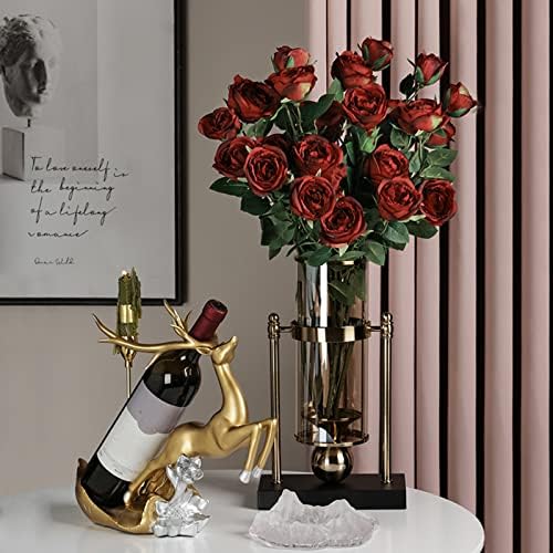 JUSHZ Tabletop Wine Rack Gold Modern Decor