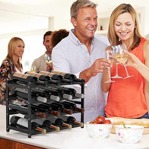 Ruichang 4-Tier Bamboo Wine Rack - 16 Bottle Capacity 1