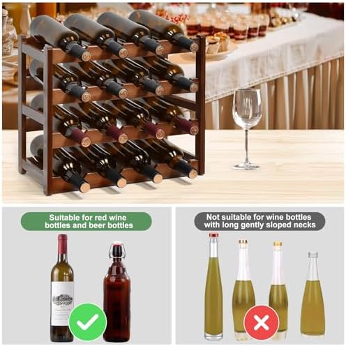 Brown 4-Tier Wine Rack for 16 Bottles