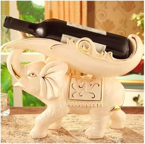 IBONSON Freestanding Wine Rack with Elephant Ornaments