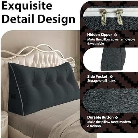 BNCKTRD Triangle Reading Pillow XXL Velvet Gray