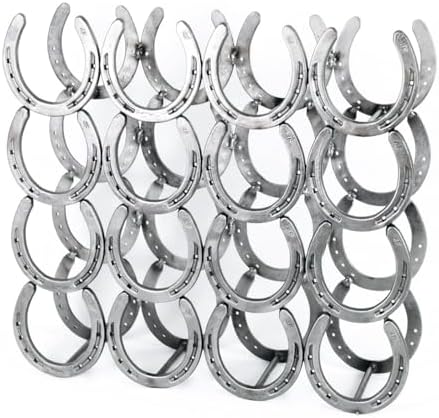 Rustic Horseshoe Wine Bottle Holder - 16 Bottles