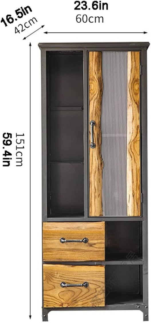 Hhaoran-9863 Vintage Iron Wine Cabinet