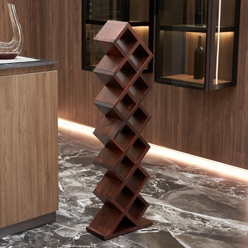 Rpuzonier Freestanding Wine Rack 12 Bottles Walnut Design