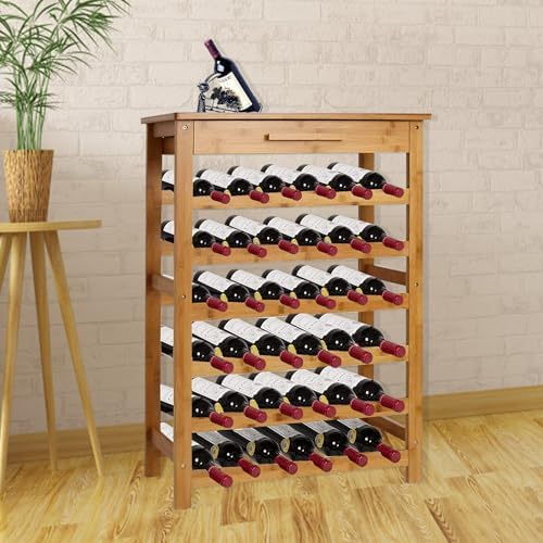 Kinsuite Bamboo Wine Rack 36 Bottle Storage Display Shelves