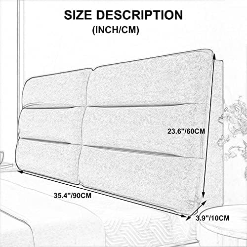 ZZYK Headboard Pillow Backrest Large Upholstered Bed Cushion for Reading Comfort