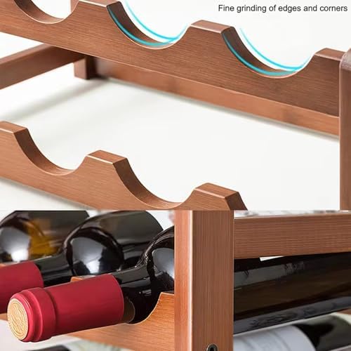 4 Tier Wooden Wine Rack 16 Bottles Freestanding